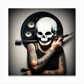 Skull Tattooed Woman Canvas Print