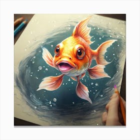 Goldfish Drawing 2 Canvas Print