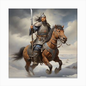 Leonardo Diffusion Xl Imaginary Image Of A Mongol Warrior 0 Canvas Print