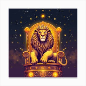 Lion On Throne 2 Canvas Print