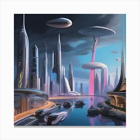 Futuristic City 4 Canvas Print