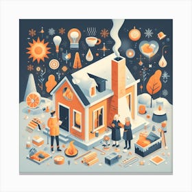 Illustration Of A House 1 Canvas Print