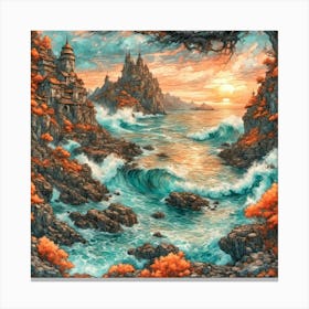 choppy fantasy seas Canvas Print