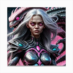 Pink girl Alien Canvas Print