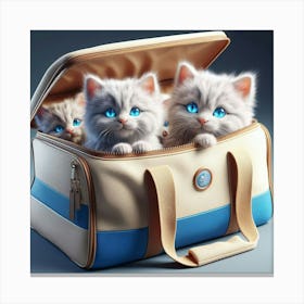 Kittens In A Suitcase Canvas Print