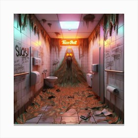 Bathroom Horror 1 Canvas Print