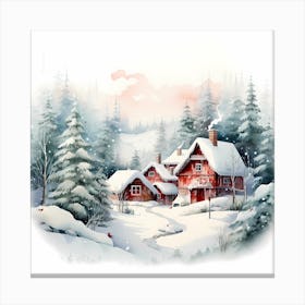 Cheerful Chromatic Snowscape Canvas Print