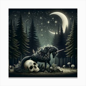 Black Unicorn Canvas Print