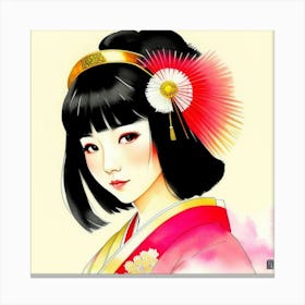 Asian Geisha Traditional Clothes Japan 1. "Graceful Beauty: The Art of the Japanese Geisha" Canvas Print