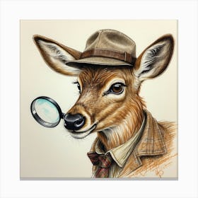 Detective Deer 4 Canvas Print