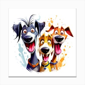 Happy dogs Canvas Print