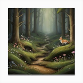 Fox In The Forest Canvas Print