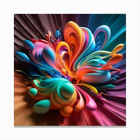 A Vibrant, 3d Rendered Collage Featuring A Mesmerizing Array Of Abstract Colors Canvas Print