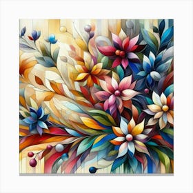 Flowers oil painting abstract painting art 7 Canvas Print