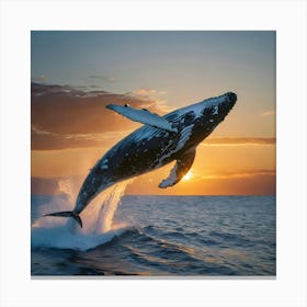 Humpback Whale Leaping 6 Canvas Print