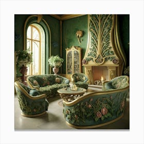 Beauty And The Beast Living Room Canvas Print