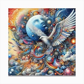 Coloured Dove Canvas Print