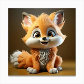 Cute Fox 48 Canvas Print