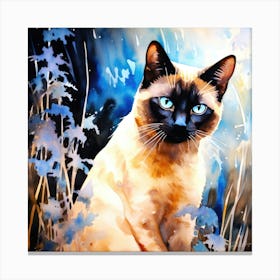 Cats Lavender - Siamese Cat Canvas Print