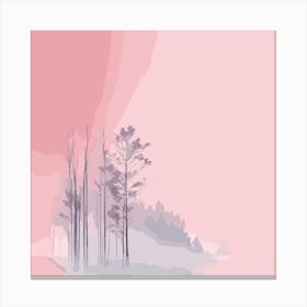Pink Forest With Trees Canvas Print