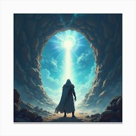 A Warrior Standing Before A Portal To Another Dimension 1 Canvas Print