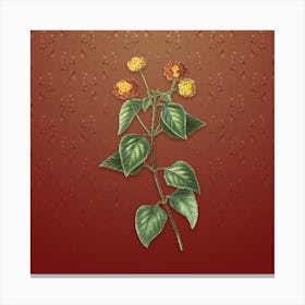 Vintage Tickberry Botanical on Falu Red Pattern n.1397 Canvas Print