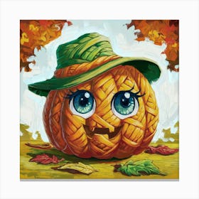 Pumpkin Hat 1 Canvas Print