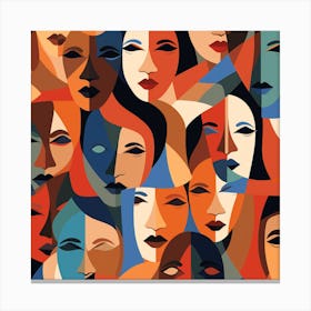 Abstract Women'S Faces 1 Canvas Print