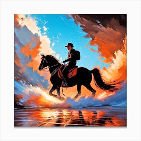 Man On Horseback 1 Canvas Print
