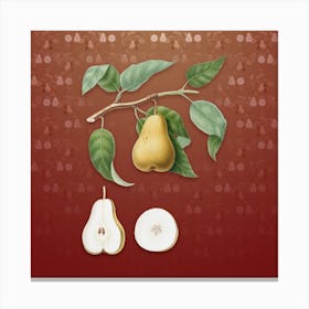 Vintage Pear Botanical on Falu Red Pattern n.0546 Canvas Print