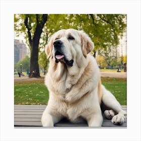 Dog In Park Canvas Print