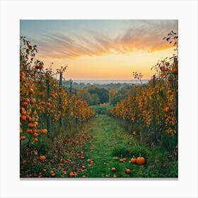 An Isolated Rustic Natural View Of A Bountiful Garden In Autumn Where A Plethora Of Verdant Pumpk (1) 1 Canvas Print