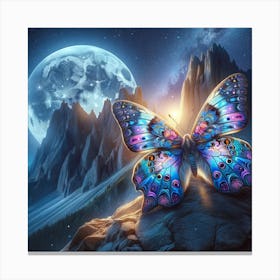 Butterfly On A Mountain Peak Canvas Print