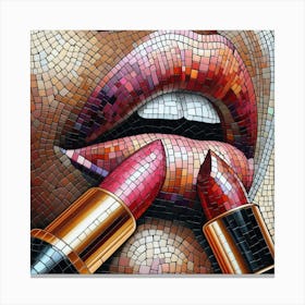 Mosaic Lips Canvas Print