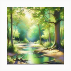 Stream In The Woods Canvas Print