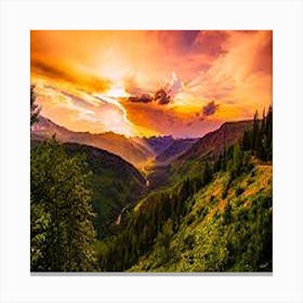 Sunset In The Mountains 1 Canvas Print