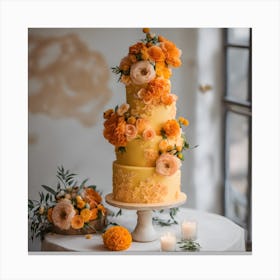 Orange Wedding Cake Canvas Print