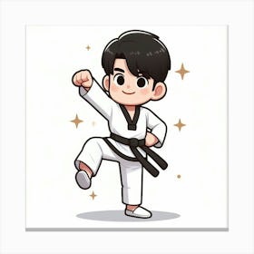 Taekwondo kid 1 Canvas Print