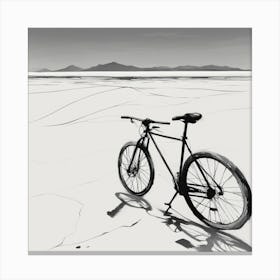 Bicycle In The Snow Canvas Print