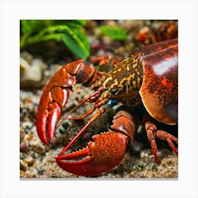 Lobster In The Sand Canvas Print