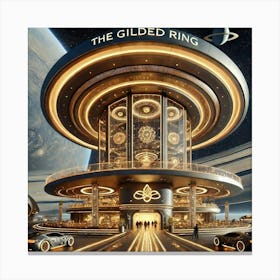 The Exterior Of A Luxurious Futuristic Restaurant Canvas Print