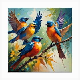 Birds Of Summer Art Print 3 Canvas Print