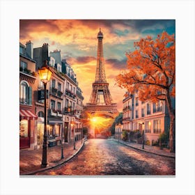 Paris Vintage Travel Poster (3) Canvas Print