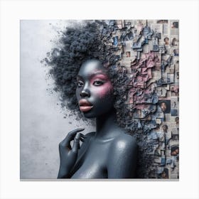 Black Woman With Afro 1 Canvas Print