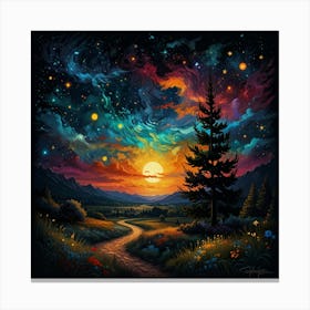 Starry Night Sky 4 Canvas Print