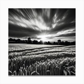 Sunset In A Wheat Field 10 Canvas Print