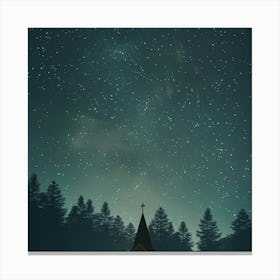 Church Under The Stars Canvas Print