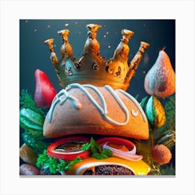 Hamburger Royal And Vegetables 1 Canvas Print