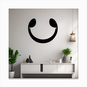 Smiley Face Wall Sticker Canvas Print