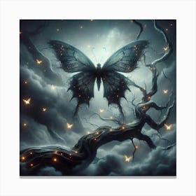 Butterfly In The Night Sky Canvas Print